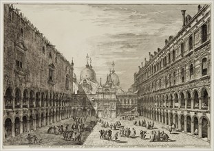 Michele Giovanni Marieschi, Italian, 1696-1743, Court Yard of the Ducal Palace, Venice, 18th