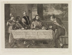 Antoine Masson, French, 1636-1700, after Titian, Italian, ca.1488-1576, The Supper at Emmaus, 17th