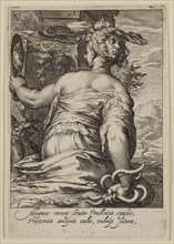 Jacobus Matham, Dutch, 1571-1631, after Hendrick Goltzius, Dutch, 1558-1617, Prudence, 1597,