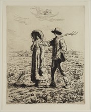 August Barry, American, after Jean-François Millet, French, 1814-1875, Arrival in the Fields, 19th