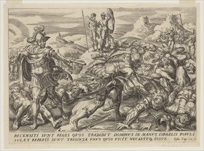 Herman Jansz. Muller, Netherlandish, 1540-1617, Joshua Conquers and Kills Thirty-one Kings, between