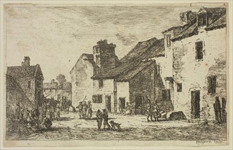 Nicolas Perignon, French, 1726-1782, Village Street, 18th century, etching printed in ink on laid