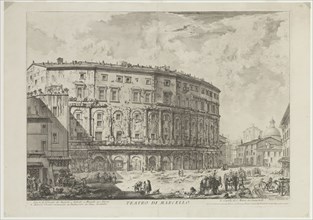 Giovanni Battista Piranesi, Italian, 1720-1778, The Theatre of Marcellus, 1757, etching printed in