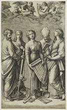 Marcantonio Raimondi, Italian, 1487-1534, after Raphael, Italian, 1483-1520, Saint Cecilia with