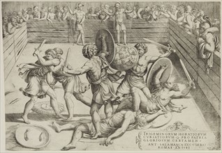 manner of Marcantonio Raimondi, Italian, 1487-1534, after Giulio Romano, Italian, 1499-1546, Combat