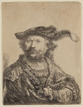 Rembrandt Harmensz van Rijn, Dutch, 1606-1669, Self Portrait in a Velvet Cap with Plume, 1638,