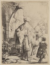 Rembrandt Harmensz van Rijn, Dutch, 1606-1669, Abraham Casting Out Hagar and Ishmael, 1637, etching