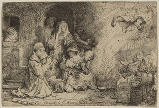 Rembrandt Harmensz van Rijn, Dutch, 1606-1669, Angel Departing from the Family of Tobias, 1641,