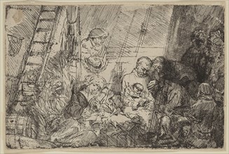 Rembrandt Harmensz van Rijn, Dutch, 1606-1669, The Circumcision, 1654, etching printed in black ink