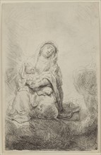 Rembrandt Harmensz van Rijn, Dutch, 1606-1669, Virgin and Child in the Clouds, 1641, etching and
