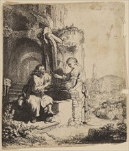 Rembrandt Harmensz van Rijn, Dutch, 1606-1669, Christ and the Woman of Samaria Among Ruins, 1634,