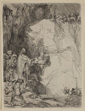Rembrandt Harmensz van Rijn, Dutch, 1606-1669, Raising of Lazarus, 1642, etching printed in black