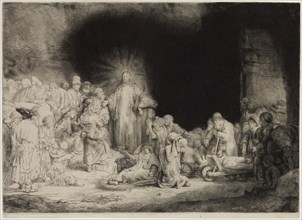 Rembrandt Harmensz van Rijn, Dutch, 1606-1669, Christ with the Sick around Him, Receiving Little