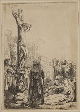 Rembrandt Harmensz van Rijn, Dutch, 1606-1669, Crucifixion, ca. 1635, etching printed in black ink