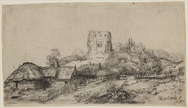 Rembrandt Harmensz van Rijn, Dutch, 1606-1669, Landscape with a Square Tower, 1650, etching and