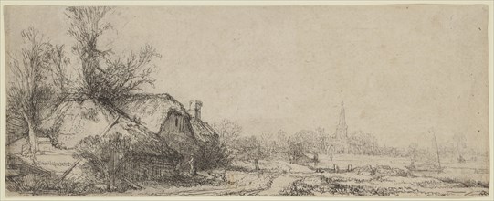 Rembrandt Harmensz van Rijn, Dutch, 1606-1669, Cottage beside a Canal: A View of Diemen, ca. 1645,