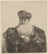 Rembrandt Harmensz van Rijn, Dutch, 1606-1669, Old Man with Beard, Fur Cap, and Velvet Cloak, ca.