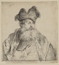 Rembrandt Harmensz van Rijn, Dutch, 1606-1669, Old Man with a Divided Fur Cap, 1640, etching and