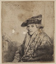 Rembrandt Harmensz van Rijn, Dutch, 1606-1669, Young Man in a Velvet Cap, 1637, etching printed in