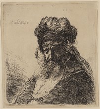 Rembrandt Harmensz van Rijn, Dutch, 1606-1669, Old Bearded Man in a High Fur Cap, ca. 1635, etching