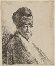 Rembrandt Harmensz van Rijn, Dutch, 1606-1669, Bust of a Man Wearing a High Cap, Three-Quarters