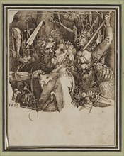 after Albrecht Dürer, German, 1471-1528, The Betrayal of Christ, 1519, pen and brown ink on cream