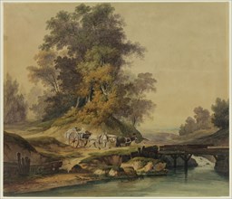 Unknown (English), Morning (A Wooded River Landscape), 19th century, watercolor, Sheet: 13 × 16