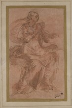 Study for the Figure of the Virgin, Presbytery Frescoes, Parma Cathedral, between 1538 and 1544,