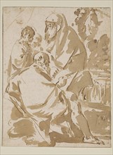 Giuseppe Maria Crespi, Italian, 1665-1747, Capriccio with Two Old Men and Two Youths, between 1665