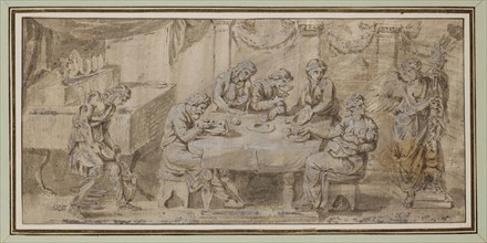 Unknown (Italian), after Giulio Romano, Italian, 1499-1546, A Family Meal, between mid and late