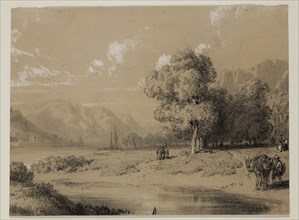 Eugène Edouard Soulès, French, 1811-1876, Landscape, 19th century, graphite pencil, black crayon