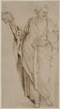 attributed to Orazio Samacchini, Italian, 1532-1577, Saint Peter, ca. 1575, pen and brown ink and
