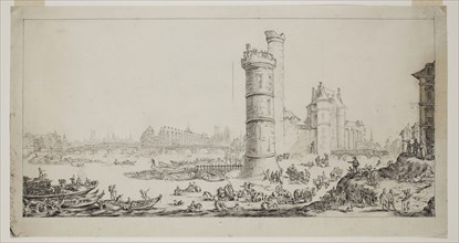Unknown (French), after Jacques Callot, French, 1592-1635, View of the Pont Neuf, between 1678 and