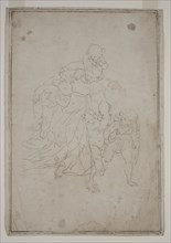 Unknown (Italian), after Luca Cambiaso, Italian, 1527-1585, Woman and Children, ca. 1580, pencil on