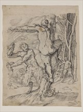 Unknown (Italian), after Agostino Carracci, Italian, 1557-1602, Satyr Chastising a Nymph, 17th
