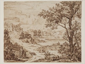 school of Claude Gellée, French, 1600-1682, Pastoral Landscape with Figures, ca. between 1650 and