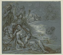 Michel Corneille the Younger, French, 1642-1708, Lamentation, ca. 1680, pen and dark brown ink and