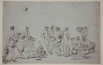 Unknown (French), Nude Savages Dancing, between 1790 and 1814, pen and brown ink over graphite