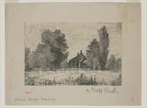 George W. Clark, American, River Rouge Scenery, ca. 1893, Etching printed in black on laid paper,