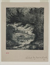 George W. Clark, American, Untitled, ca. 1893, etching printed in blue-black ink on wove paper,