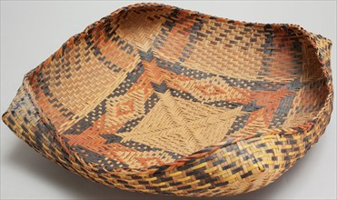 Chitimacha, Native American, Basket, between 1890 and 1910, cane, Overall: 2 3/4 × 9 1/2 × 10