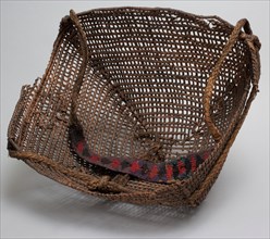 Salish, Native American, Burden Basket with Strap, between 1890 and 1910, willow and wool yarn,