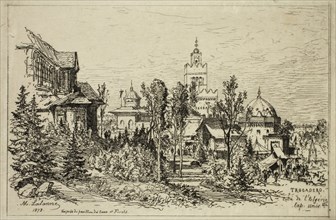 Maxime François Antoine Lalanne, French, 1827-1886, Trocadero, 1878, etching printed in black ink