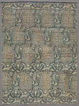Islamic, Iranian, Textile Fragment, 1700's, Silk threads, metal threads., Length x width: 23 x 17
