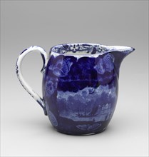 Wadsworth Tower, Connecticut Creamer, between 1820 and 1840, white earthenware with blue