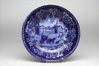 Unknown (English), Baltimore Hospital Saucer, between 1822 and 1832, white earthenware with blue