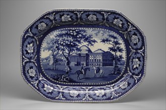 William Ridgway, English, 1788-1864, Capitol, Washington Platter, ca. 1832, white earthenware with