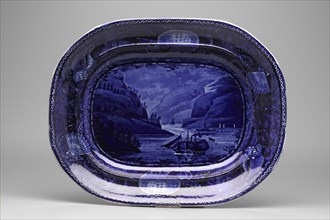Highlands, Hudson River Platter, between 1820 and 1840, white earthenware with blue