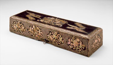Ryukyuan, Japanese, Box with Design of Phoenixes and Lotus Blossoms, early 17th Century, Lacquered