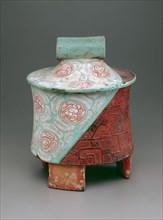 Maya, Precolumbian, Tripod Vessel with Slab-legs, between 300 and 600, earthenware with stucco and